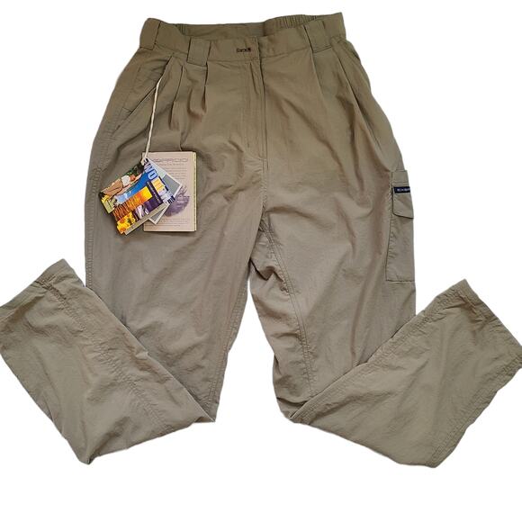 ExOfficio khaki nylon travel pants pockets NWT size 8 - Picture 1 of 9